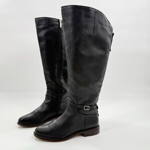 Franco Sarto “L-Haylie WC” Black Leather Riding Boots Women’s 8.5 Wide Calf